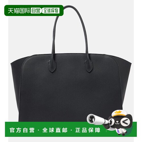 香港直邮The Row 女士 Marlo 大号皮革手提包 black黑色 舒适时尚
