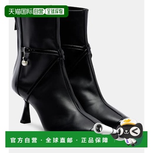 香港直邮Jimmy Choo 周仰杰 女士 Aren 65 女鞋皮质高跟短靴