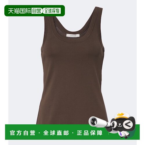 香港直邮Lemaire 女士 罗纹针织棉质背心上衣 brown棕色 舒适时尚