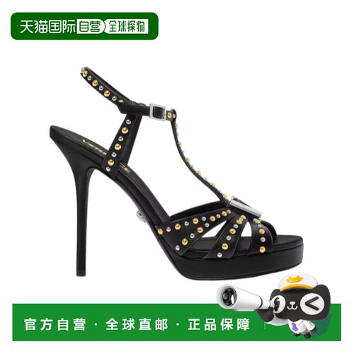 1h可退 香港直邮Versace V 形装饰高跟凉鞋 10220921A17033范思哲