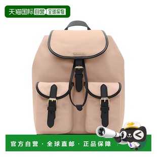 自营欧洲直邮Burberry/博柏丽 女士淡粉色尼龙品牌标识中号双肩包