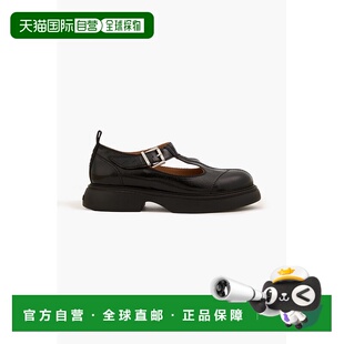 1h可退 香港直邮GANNI 甘尼 女士 搭扣玛丽珍平底鞋 S2496004BLAC