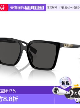 香港直邮BURBERRY/博柏利 徽标设计方形墨镜太阳镜女款BE4411D