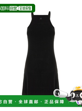 香港直邮Courreges 女士 黑色粘胶纤维混纺连衣裙 126JR0812JS026