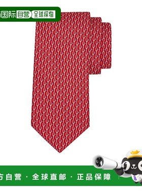 香港直邮Salvatore Ferragamo 网球印花领带 351329菲拉格慕真丝