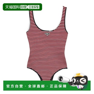 香港直邮Prada 7022116ZSSOOO 条纹交织针织连体泳衣