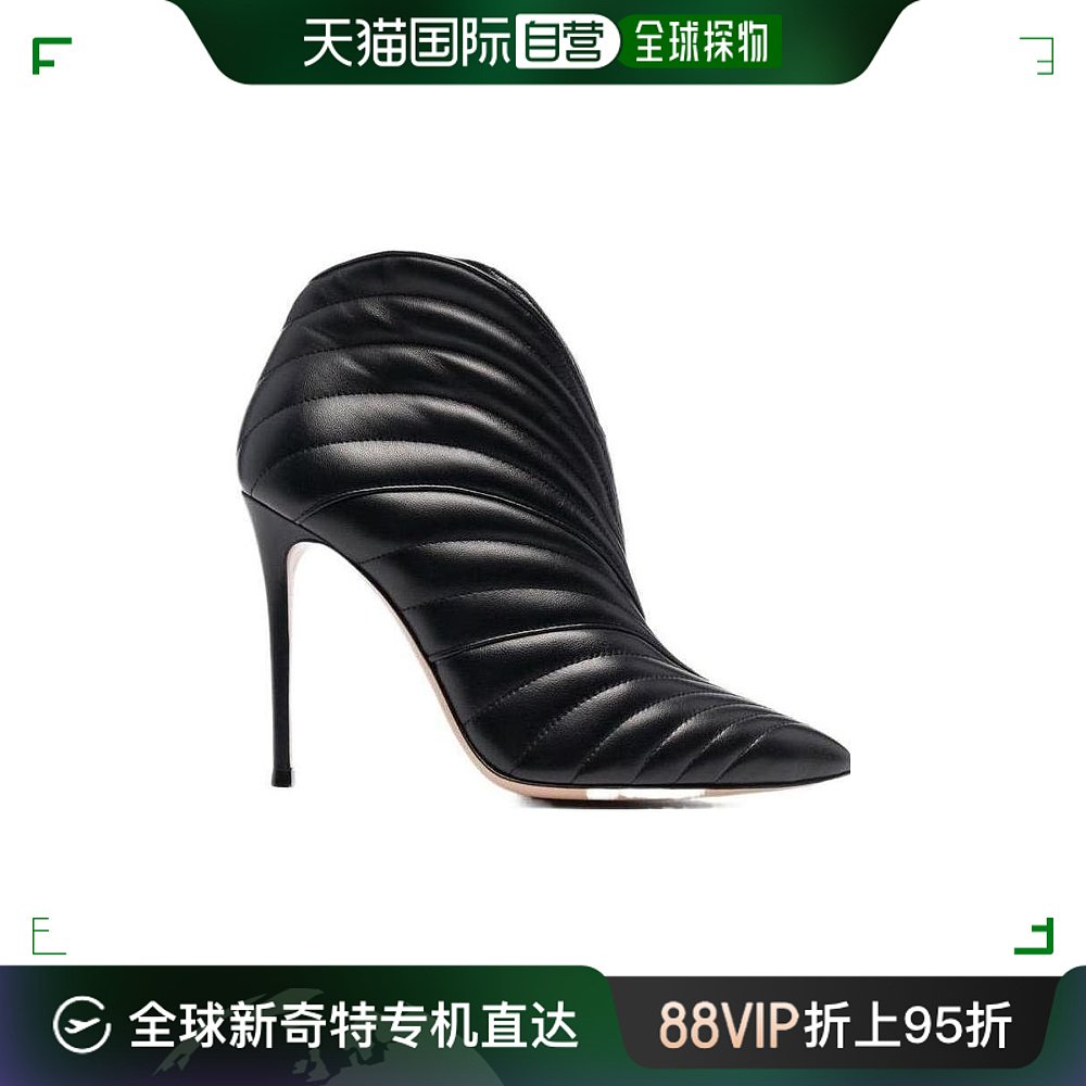 香港直邮Gianvito Rossi Eiko 皮质高跟及踝靴子 G0561615RICNAP 女鞋 时装靴 原图主图