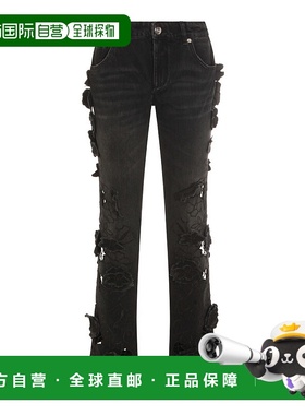 香港直邮Blumarine 蓝色情人 女士 黑色棉质牛仔裤 A544J113A