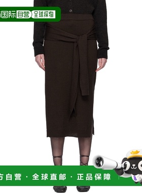 1h可退 香港直邮Lemaire 女士 棕色 Trompe L'oeil 半身裙 SK1058