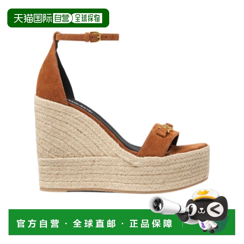 香港直邮VERSACE 25SS MEDUSA '95绒面革坡跟凉鞋 Women