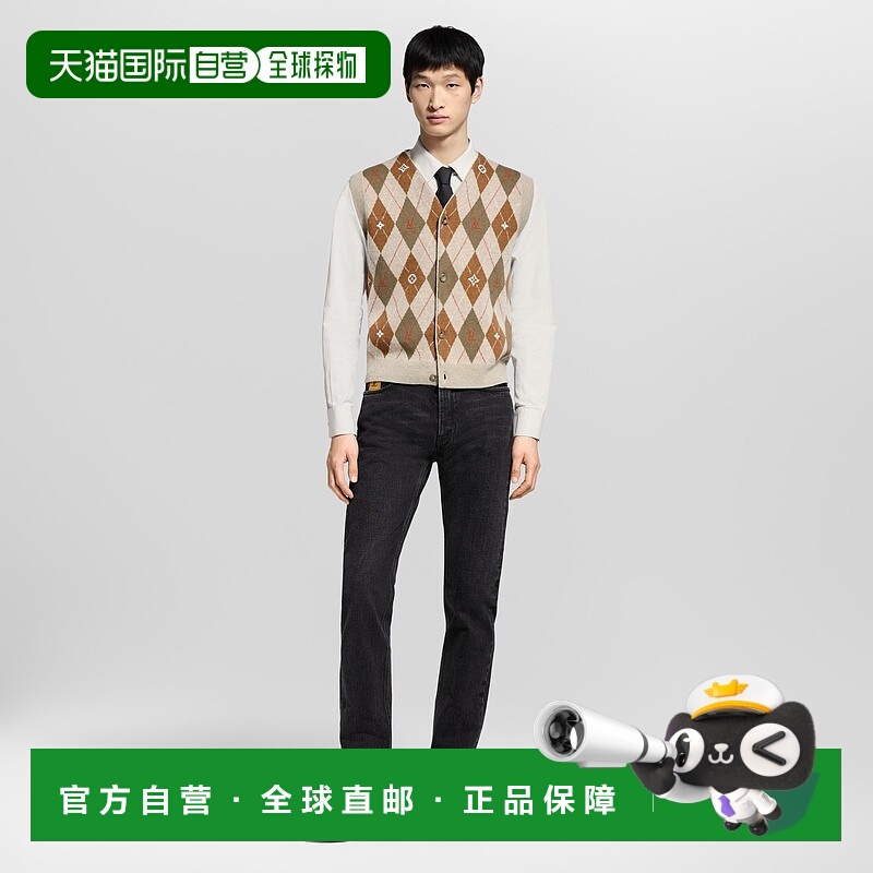 自营欧洲直邮LV路易威登 男士黑色棉拉链开合牛仔裤