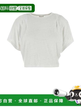 1h可退 香港直邮ISABEL MARANT 女士 白色亚麻T恤 TS0048FBB1N17E