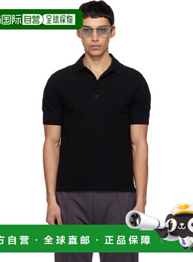 香港直邮Courreges 男士 黑色 Signature Polo 衫 126JPO052JS026
