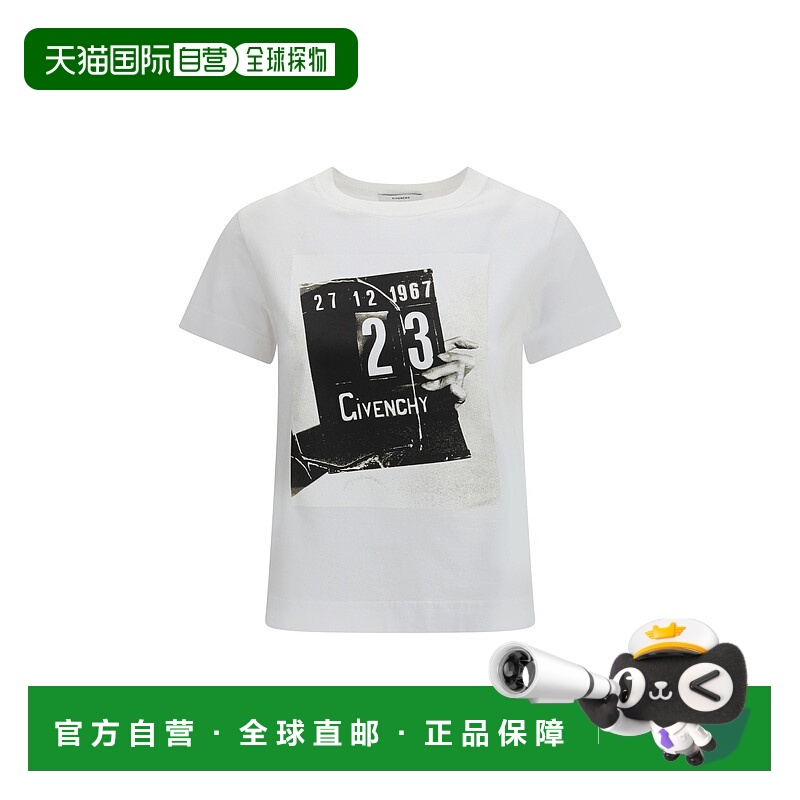 香港直邮Givenchy 纪梵希 女士 圖案印花圓領 T 卹 BW70FJP7A4