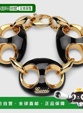 自营欧洲直邮Gucci/古驰 Marina Chain系列女士黑色黄铜船锚链节