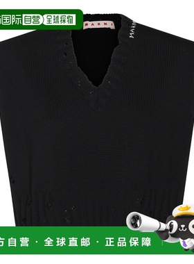 1h可退 香港直邮Marni 玛尼 女士 黑色棉质针织衫 CVMD0088A0UFC6