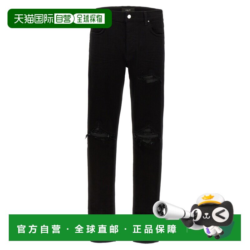 1h可退 香港直邮AMIRI 男士 仿旧修身牛仔长裤 PXMD001BLAC牛仔裤