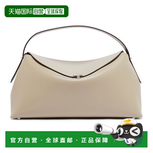 自营欧洲直邮Toteme T-Lock女士浅黄褐色小牛皮T字锁扣手提包