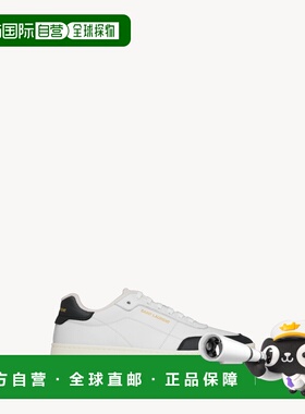 自营欧洲直邮YSL圣罗兰 SL/61系列男士亮白色/黑色小牛皮低帮系带