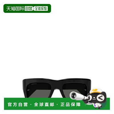 1h可退 香港直邮Gucci 古驰 男士 矩形太阳镜 GG1811S black黑色