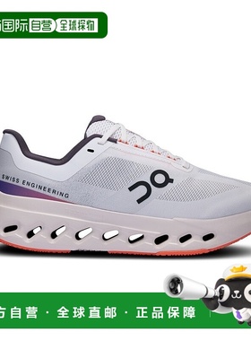 自营欧洲直邮On昂跑Cloudsurfer系列女士白色/焰红色聚酯缓震运动