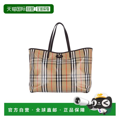 1h可退 香港直邮Burberry 巴宝莉 女士 HIGHLANDS 刺绣帆布大号购