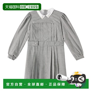 1h可退 香港直邮Bonpoint 女童 Mona 千鸟格褶裥连衣裙童装