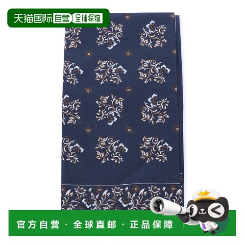 香港直邮Canali 康钠丽 男士 BANDANA 蓝色真丝棉混纺领带 M09HS0