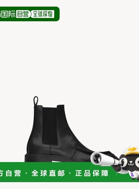 自营欧洲直邮YSL圣罗兰 JOE系列男士黑色小牛皮方头靴子短靴男靴