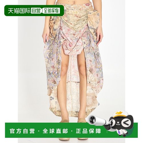 1h可退 香港直邮ZIMMERMANN 女士 Rebellion 垂褶中长半身裙 7140