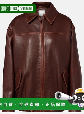 1h可退 香港直邮Simkhai 女士 Huntington 皮革夹克 brown棕色 舒