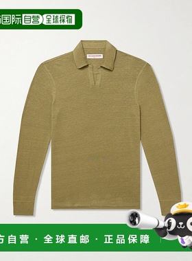 Orlebar Brown 男士 Felix 亚麻针织Polo衫 280260AGAVEG