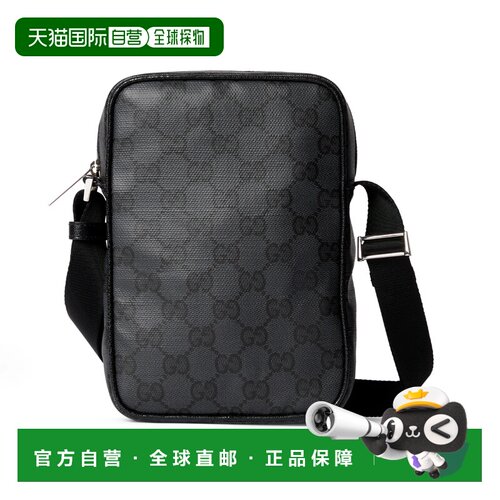 自营欧洲直邮GUCCI古驰 GG帆布迷你黑色GG帆布单肩包肩背包钱包