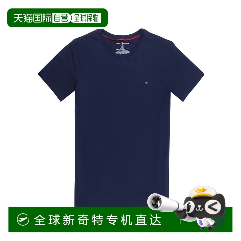 香港直邮Tommy Hilfiger 深蓝色圆领短袖T恤 09T3139410