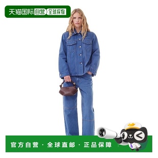 香港直邮Ganni J1522 条纹牛仔夹克