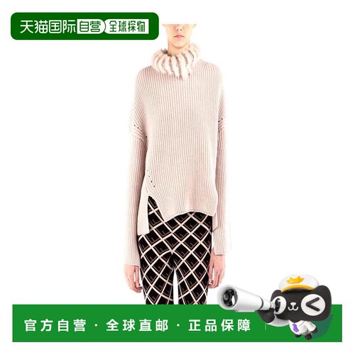 香港直邮FENDI 女士针织衫 FZY720A58YF14FO SS2021 白色 毛领针