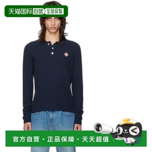 衫 香港直邮Casablanca Polo 男士 MF24KW79801针织翻领 蓝色