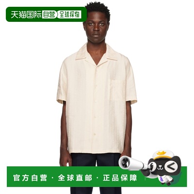 1h可退 香港直邮GOLDEN GOOSE 男士 米色提花衬衫 GMP01429P00096