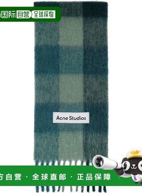香港直邮Acne Studios 艾克妮 女士 绿色 Mohair Checked 围巾 CA