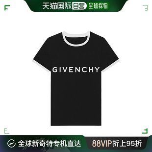 女士黑色白色棉质印花圆领短袖 欧洲直邮Givenchy纪梵希24新款 T恤