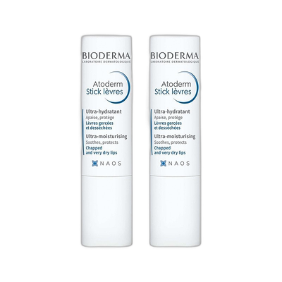 欧洲直邮Bioderma贝德玛赋妍深层滋养润唇膏4G x2支装正品乳木果