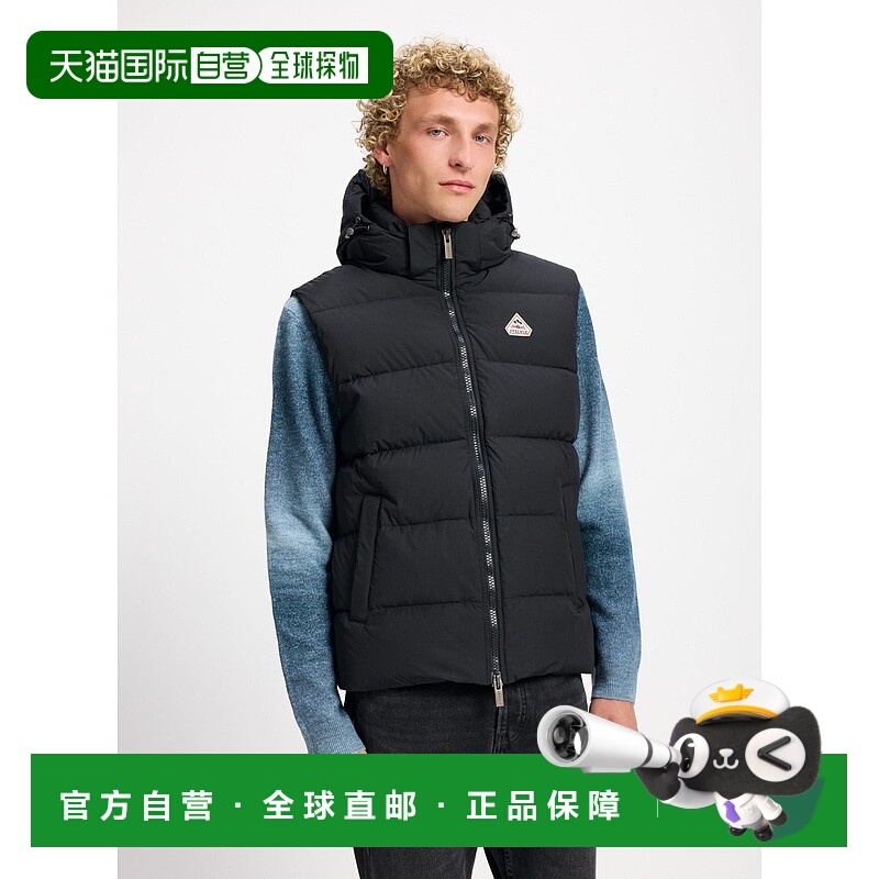 自营欧洲直邮Pyrenex Spoutnic 无袖羽绒服 带可拆卸黑色帽子