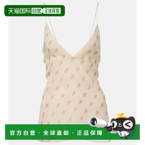 香港直邮KHAITE 女士 Timy 花朵吊带性感真丝欧根纱背心