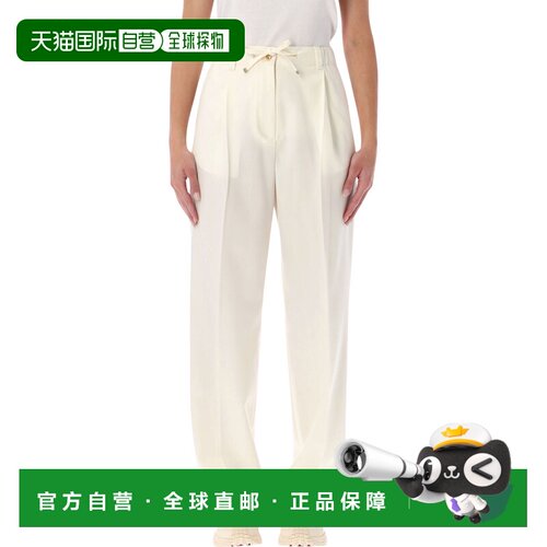 香港直邮MONCLER 女士休闲裤 25A2A00018598XP050 AW2025 米白色