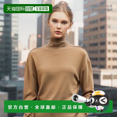 香港直邮Burberry 巴宝莉 女士 高领毛衣 8095115FLAX博柏利