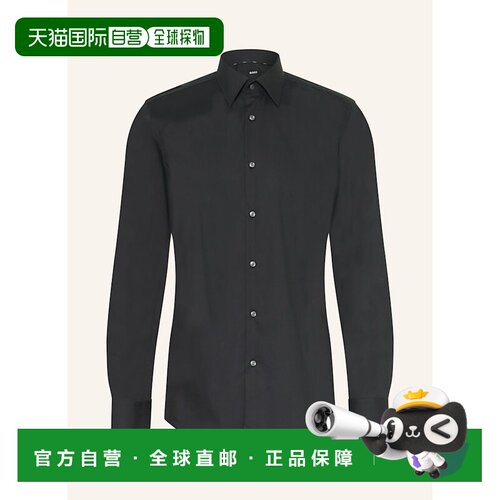 香港直邮BOSS 男士衬衫 100160026413000 CO 黑色 Shirt HANK sli