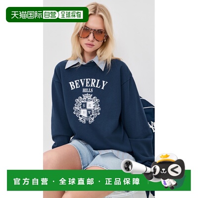 香港直邮SPORTY & RICH 女士 Beverly Hills 盾徽运动衫