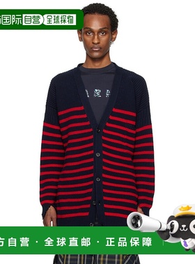 1h可退 香港直邮Marni 玛尼 男士 海军蓝条纹开衫 CDMG0127Q0UFC5