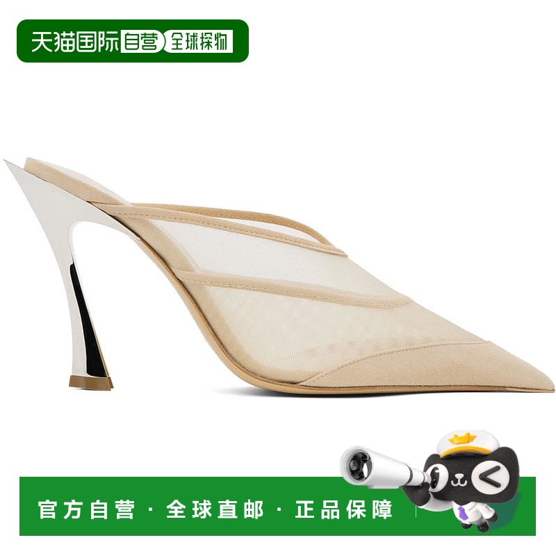 1h可退 香港直邮Mugler 穆勒 女士 米色 Mesh Fang 95 高跟鞋 MUS