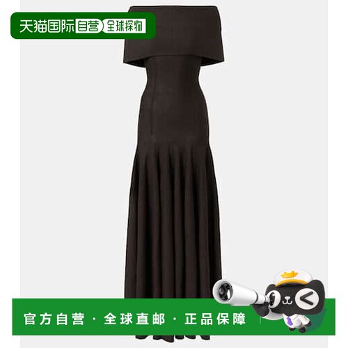 1h可退 香港直邮KHAITE 女士 Ava 露肩羊毛混纺长款连衣裙长裙